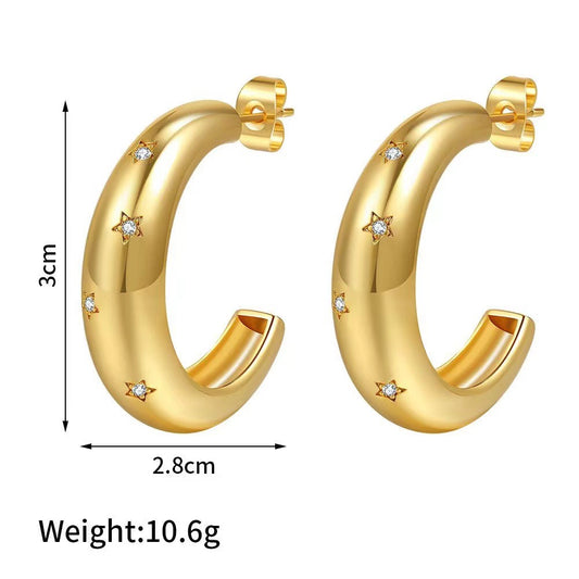 Creative Copper-plated Gold Versatile Elegant Niche Jewelry Earrings