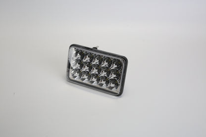 2Pcs 4x6in Car LED Headlights Vehicle Rectangular Headlamp With H4 Socket H4-to-3Pins Adapter With High Low Beam White Light IP68 Waterproof For 10-80V SUV Truck Sedan Car Motorcycle