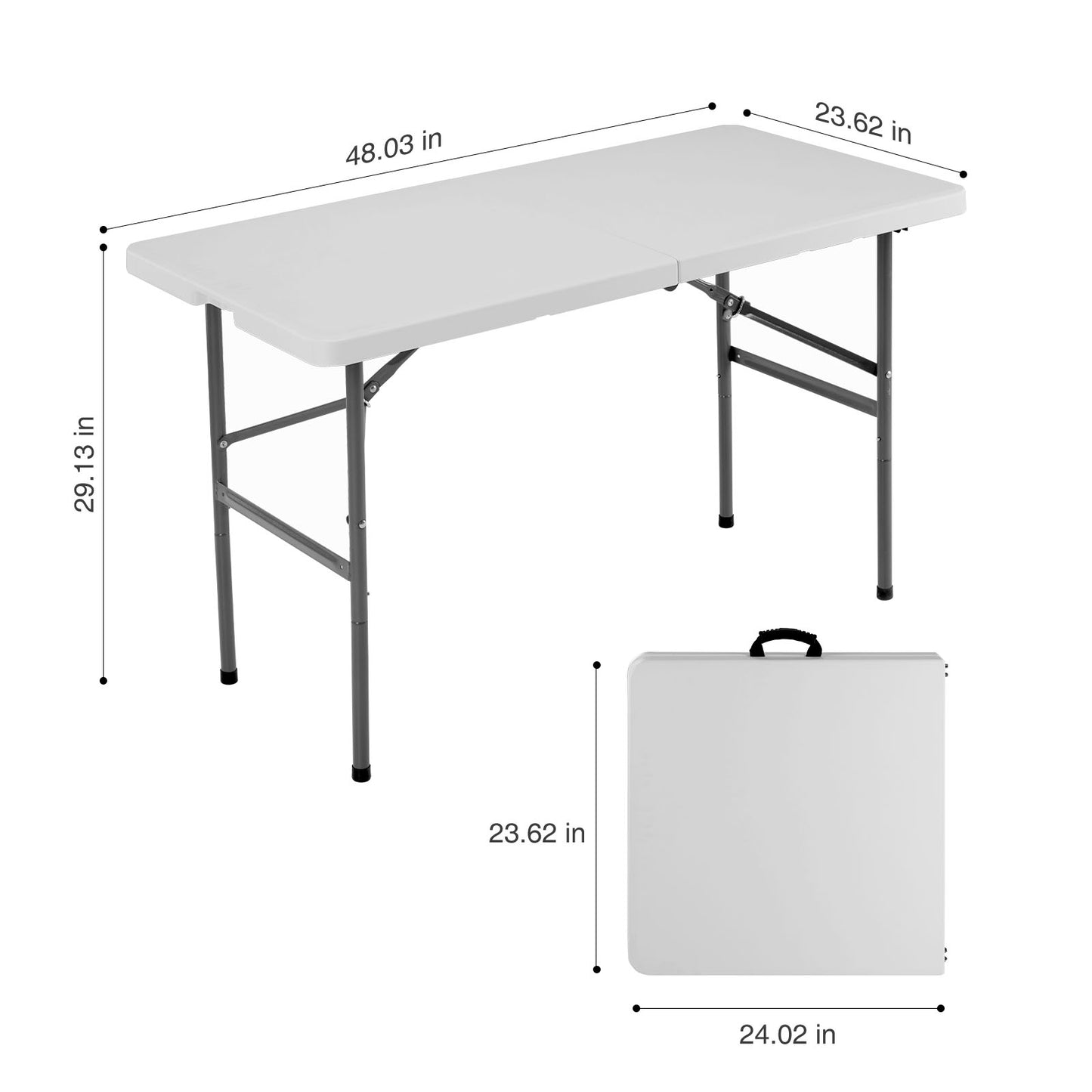 Folding Table Outdoor Indoor Heavy Duty Portable Table With Carrying Handle For Camping Picnic Party