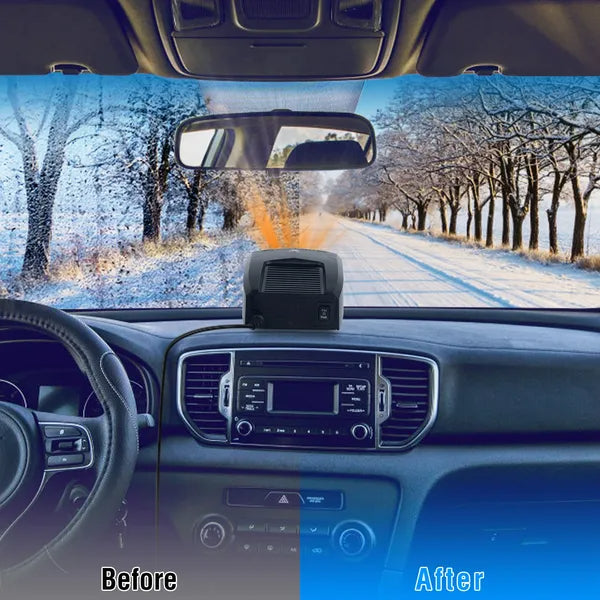 Portable Car Heater Heating Fan 2 In 1 Defroster Defogger Demister Windshield Heater Automotive Cooling Fan With Rotating Base