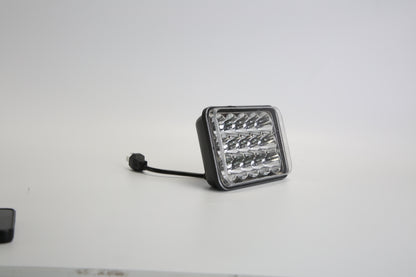 2Pcs 4x6in Car LED Headlights Vehicle Rectangular Headlamp With H4 Socket H4-to-3Pins Adapter With High Low Beam White Light IP68 Waterproof For 10-80V SUV Truck Sedan Car Motorcycle