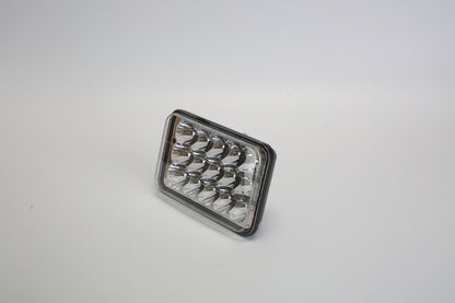 2Pcs 4x6in Car LED Headlights Vehicle Rectangular Headlamp With H4 Socket H4-to-3Pins Adapter With High Low Beam White Light IP68 Waterproof For 10-80V SUV Truck Sedan Car Motorcycle