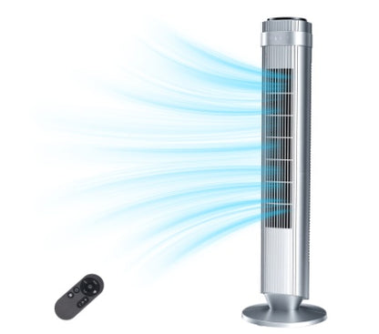 The Bedroom Is Equipped With A Silent Tower-type Fan, A 28-decibel Standing Fan, Intelligent Automatic Mode, And A 64  Swivel Bladeless Cooling Fan
