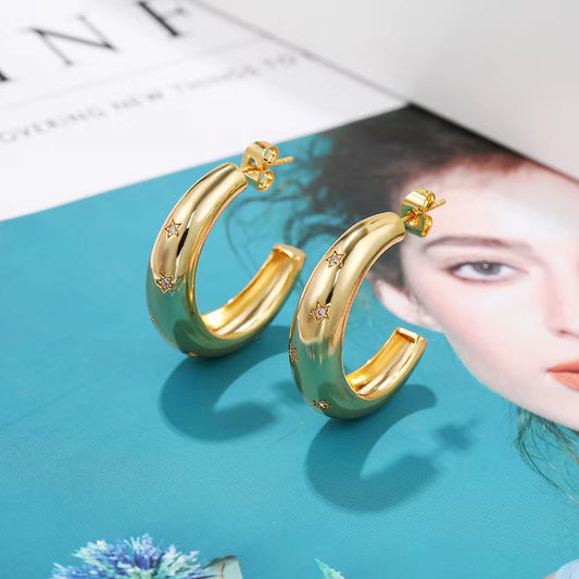 Creative Copper-plated Gold Versatile Elegant Niche Jewelry Earrings