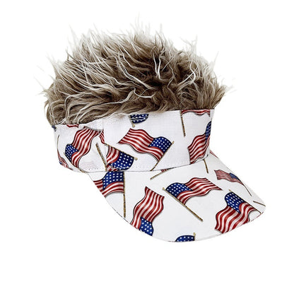 Simulation Wig Cap 250th Anniversary Baseball Cap Synthetic Short Hair Baseball Cap Spiked Hair Wig Hat Fake Hair Adjustable Sunshade Visor Fancy Performance Hip-Hop Headwear