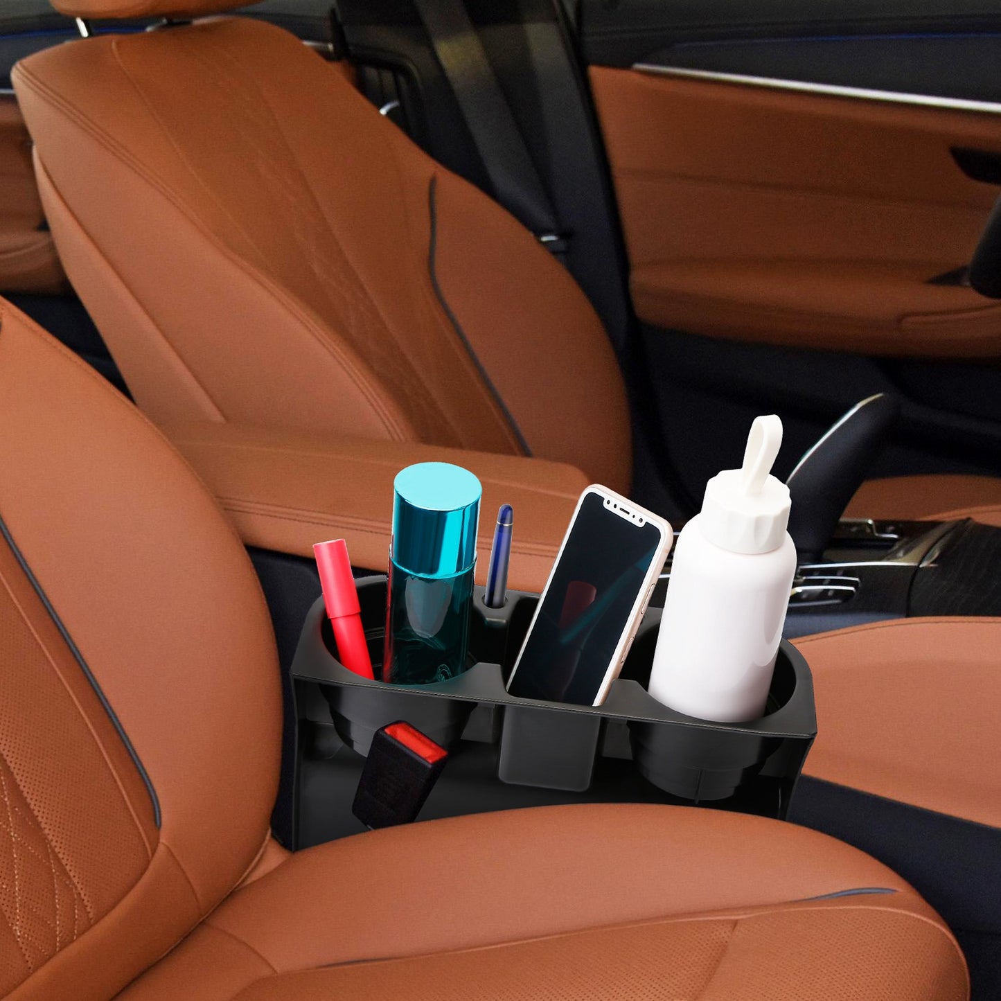 1Pc Car Seam Cup Holder Seat Gap Wedge Drink Storage Organizer Console Side Pocket Mount Stand For Pen Phone Bottle Sunglasses